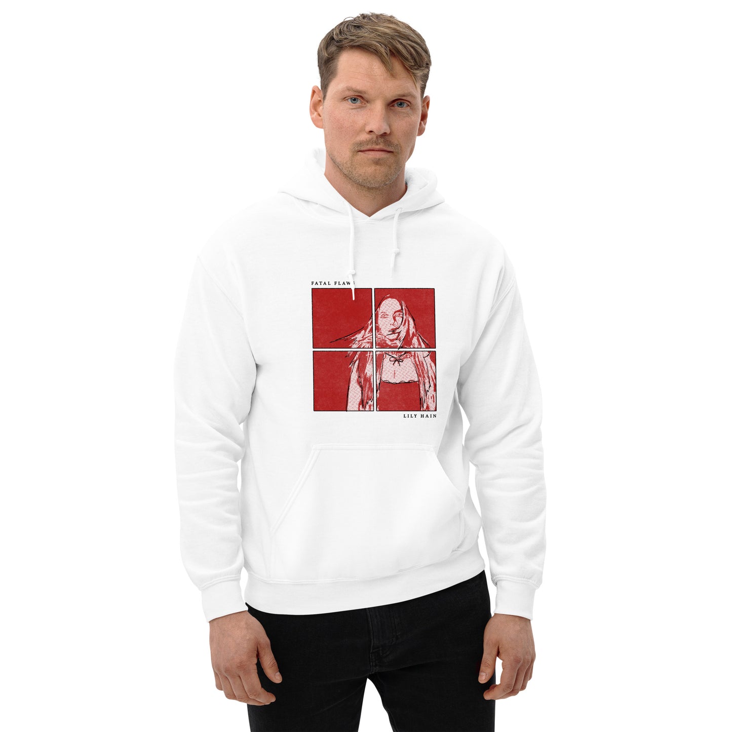 "Fatal Flaws" Unisex Hoodie Sweatshirt (in White)